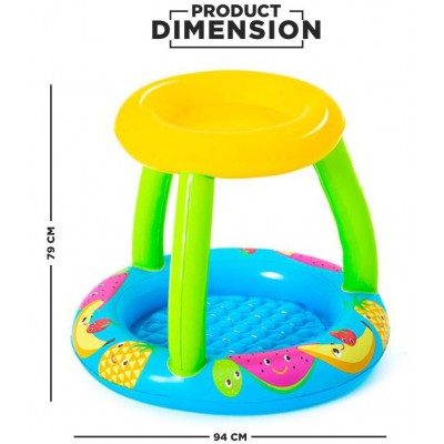 NHR UV Careful Inflatable Fruit Printed Kiddie Pool for Kids (94 x 89 x 79 cm, Multi Color)