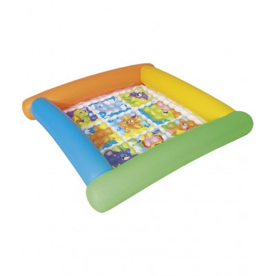 NHR Up in & Over 132 x 132 x 23cm Friendly Animals Play Mat for Kids (Multicolor)