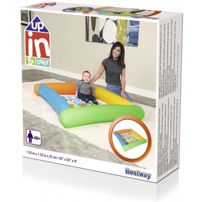 NHR Up in & Over 132 x 132 x 23cm Friendly Animals Play Mat for Kids (Multicolor)