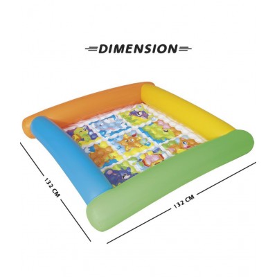NHR Up in & Over 132 x 132 x 23cm Friendly Animals Play Mat for Kids (Multicolor)