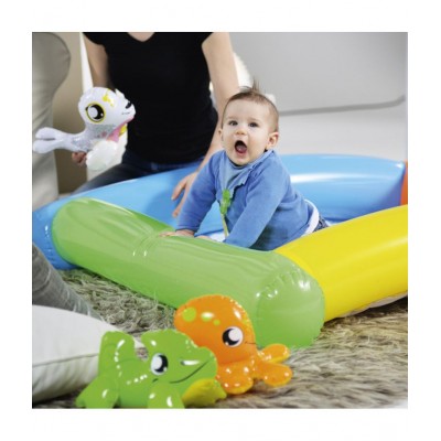 NHR Up in & Over 132 x 132 x 23cm Friendly Animals Play Mat for Kids (Multicolor)