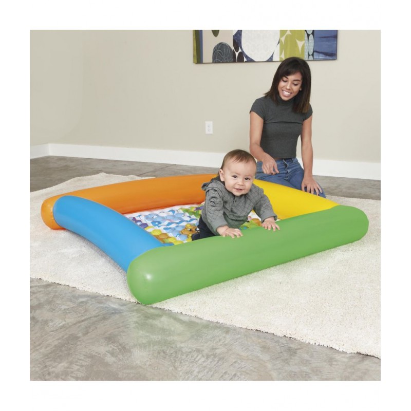 NHR Up in & Over 132 x 132 x 23cm Friendly Animals Play Mat for Kids (Multicolor)
