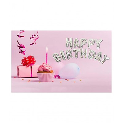 NHR"Happy Birthday" Silver Foil Letters Toy Balloons (Pack of 13 Letters)