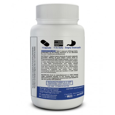 NUTRIJA ALPHA LIPOIC ACID 300MG 60 no.s Fat Burner Capsule
