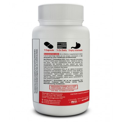 NUTRIJA YOHIMBINE HCL 5 MG 60 no.s Fat Burner Capsule