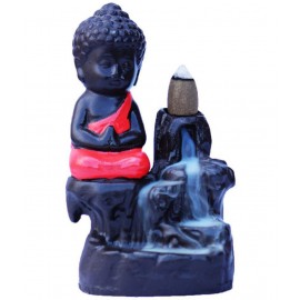 NYKO Handicrafts Multicolour Polyresin Monk Buddha Smoke Backflow - Pack of 1