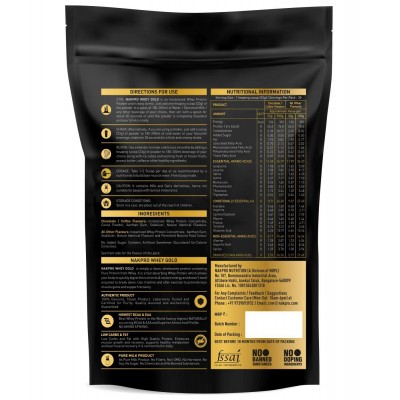 Nakpro GOLD 100% Whey Protein Concentrate Whey Protein Powder (1 kg, Coffee)