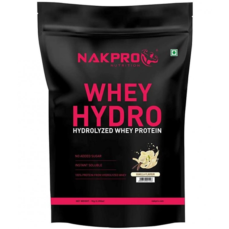 Nakpro HYDRO Whey Protein Hydrolyzed Supplement Powder Whey Protein (1 kg, Banana)