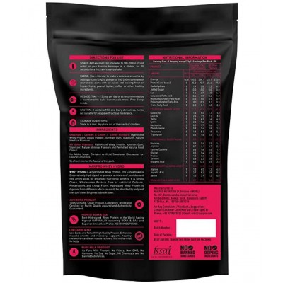 Nakpro HYDRO Whey Protein Hydrolyzed Supplement Powder Whey Protein (1 kg, Mango)
