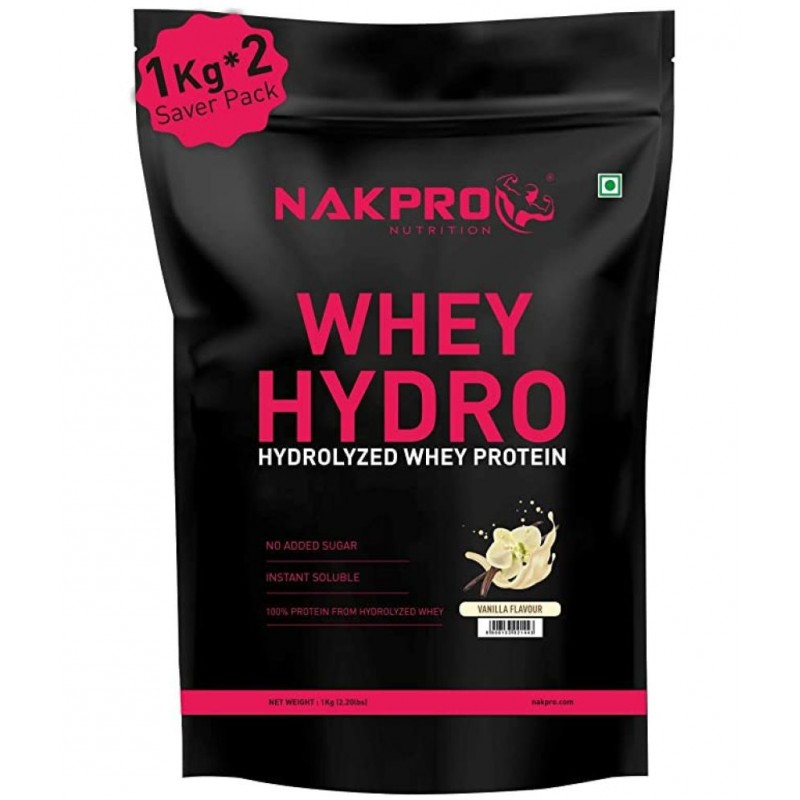 Nakpro HYDRO Whey Protein Hydrolyzed Supplement Powder Whey Protein (2 kg, Cream Chocolate)