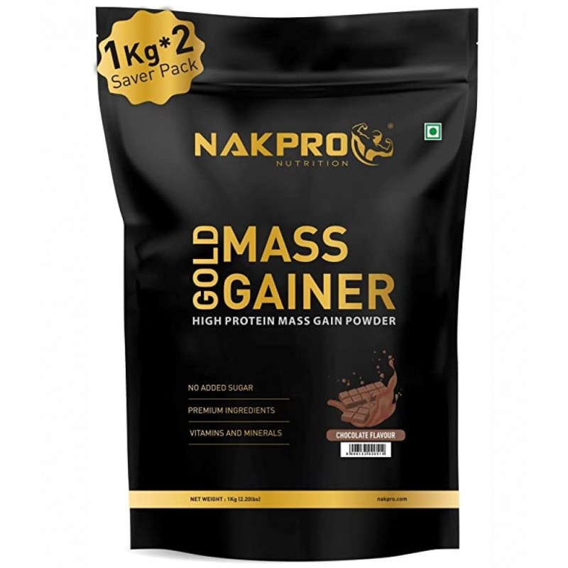 Nakpro High Protein & High Calorie Mass Gainer Protein Powder Weight Gainers/Mass Gainers (2 kg, Chocolate)
