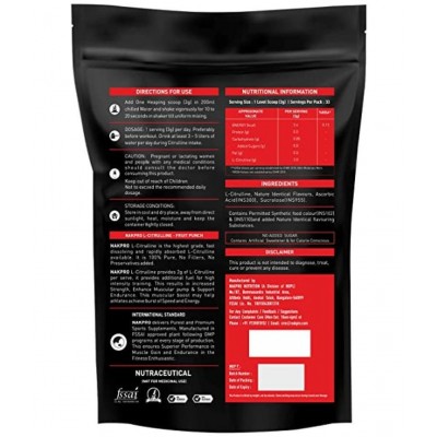 Nakpro L-Citrulline Powder, Boosts Nitric oxide & Muscle growth EAA (Essential Amino Acids) (100 g, Fruit Punch)