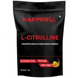 Nakpro L-Citrulline Powder, Boosts Nitric oxide & Muscle growth EAA (Essential Amino Acids) (100 g, Fruit Punch)