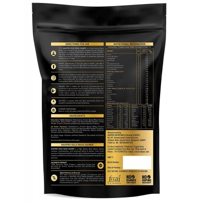 Nakpro Mass Gainer Protein Powder Supplement with Creatine and Vitamin & Minerals Weight Gainers/Mass Gainers (1 kg, Mango)