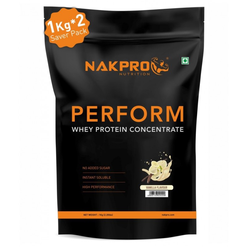 Nakpro PERFORM Whey Protein Supplement Powder (60 Servings) Whey Protein (2 kg, Vanilla)