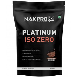 Nakpro PLATINUM ISO ZERO 100% Whey Protein Isolate Whey Protein (500 g, Chocolate)