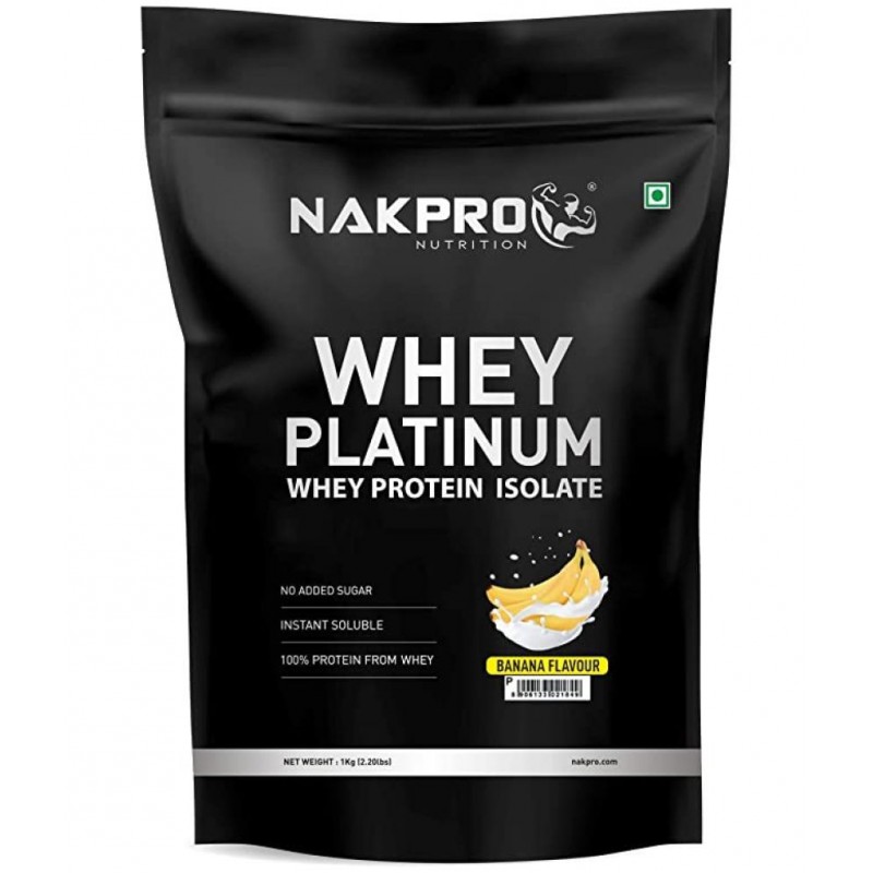 Nakpro PLATINUM Whey Protein Isolate Whey Protein Powder (1 kg, Banana)