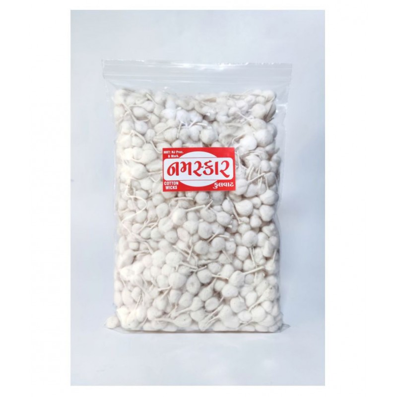 Namashkar - 1000 pcs Round Cotton Wicks, Diya Batti for Pooja, White