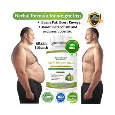 Natura Herbal LEAN HEALTH GOLD Fat Burner & Weight Reduce capsules-for 2 Months 500 mg Natural Pack of 2