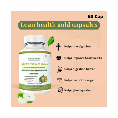 Natura Herbal LEAN HEALTH GOLD Weight loss Herbal supplements (60 Capsules) 500 mg Unflavoured Single Pack
