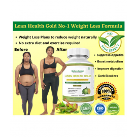 Natura Herbal LEAN HEALTH GOLD Weight loss Herbal supplements (60 Capsules) 500 mg Unflavoured Single Pack