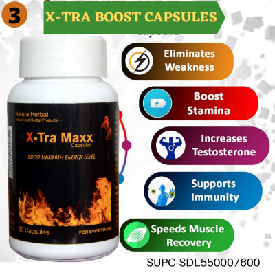 Natura Herbal Xtra Maxx Energy Booster (60 Capsules)-1bottle 60 no.s Unflavoured