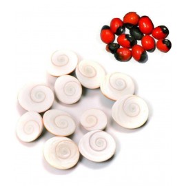 Natural Gomati Chakra - Gomati Chakram - Rakt Gunj - Lal Gunja 11 + 11 Pieces Natural Gomati Chakra - Gomati Chakram - Rakt Gunj - Lal Gunja 11 + 11 Pieces
