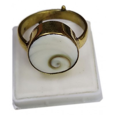 Natural Gomati Chakra Ring 5.83-7.22 Ratti 5.25-6.50 Carat Panchdhatu Metal Adjustable Free Size Gomti Chakra Ring for Men and Women