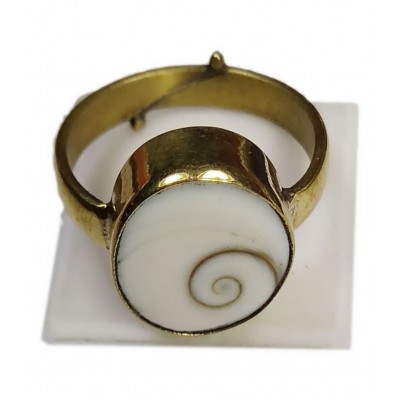 Natural Gomti Chakra Ring 5.83-7.22 Ratti 5.25-6.50 Carat Panchdhatu Metal Adjustable Free Size Ring for Men and Women
