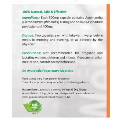 Nature Sure Agnimantha Weight Loss Formula 60 no.s Unflavoured Single Pack