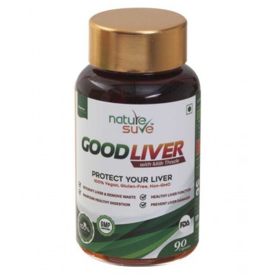 Nature Sure Good Liver Capsules with Milk Thistle for Natural Protection against Fatty Liver - 1 Pack (90 Capsules)