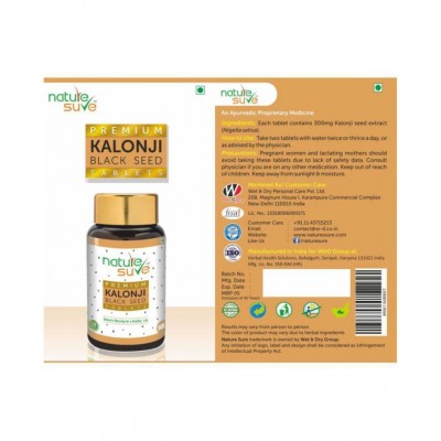 Nature Sure Kalonji (Black Seed/ Nigella) Tablet 90 no.s Pack Of 1