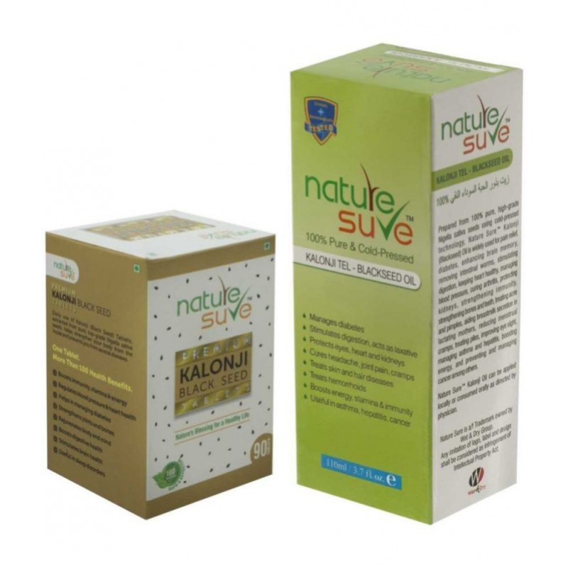 Nature Sure Kalonji Black Seed Oil 110ml & Kalonji Tablet 90 no.s