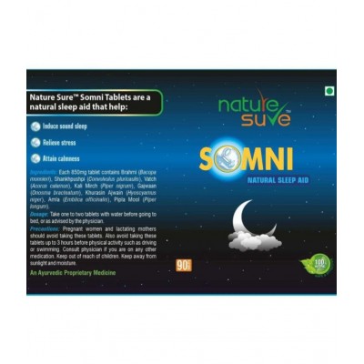 Nature Sure SOMNI Natural Sleep Aid Daily Herbal Supplement for Men & Women - 1 Pack (90 Tablets Each) Nature Sure SOMNI Natural Sleep Aid Daily Herbal Supplement for Men & Women - 1 Pack (90 Tablets Each)