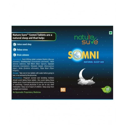 Nature Sure SOMNI Natural Sleep Aid Daily Herbal Supplement for Men & Women - 2 Pack (90 Tablets Each)