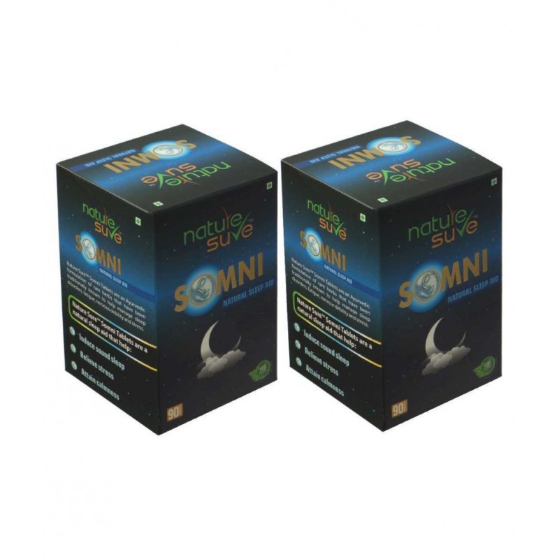 Nature Sure SOMNI Natural Sleep Aid Daily Herbal Supplement for Men & Women - 2 Pack (90 Tablets Each)