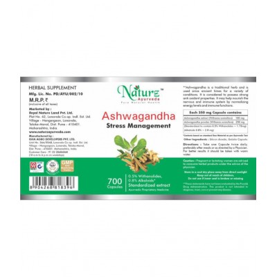Naturz Ayurveda Ashwagandha Capsule 700 no.s Pack Of 1