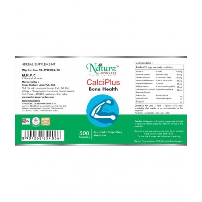 Naturz Ayurveda CALCIPLUS Capsule 500 no.s Pack Of 1