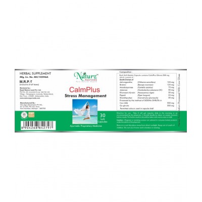 Naturz Ayurveda Calm Plus Capsule 30 no.s Pack Of 1