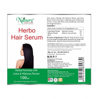 Naturz Ayurveda Herbo Hair Serum - Hair Lotion Liquid 100 ml Pack Of 1