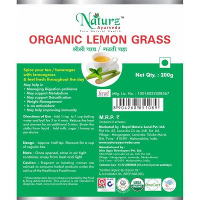 Naturz Ayurveda Lemongrass Raw Herbs 200 gm Pack Of 1