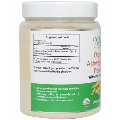 Naturz Ayurveda Organic Ashwagandha Powder 200 gm Pack Of 1