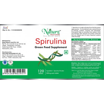 Naturz Ayurveda Spirulina 120 Tablet 500 mg Pack Of 2