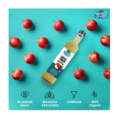 Nectar Valley Apple Cider Vinegar With Mother | Organic, Unfiltered & Unpasteurized 500 ml Unflavoured