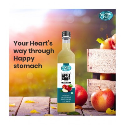 Nectar Valley Apple Cider Vinegar With Mother | Organic, Unfiltered & Unpasteurized 500 ml Unflavoured
