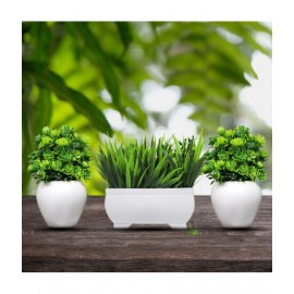 Neki WILD Green Artificial Plants Bunch Plastic - Pack of 1