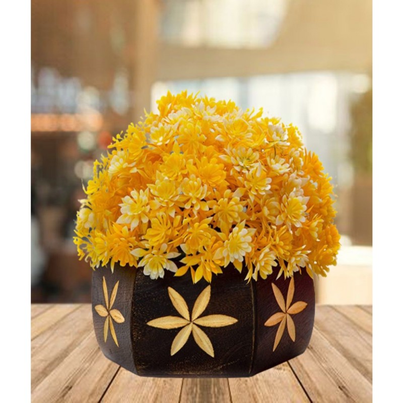 Neki wild Yellow Artificial Plants Bunch Wood - Pack of 1