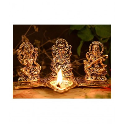 Neo Classic Lakshmi Ganesha Saraswati Aluminium Idol