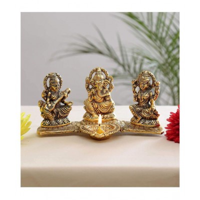 Neo Classic Lakshmi Ganesha Saraswati Aluminium Idol