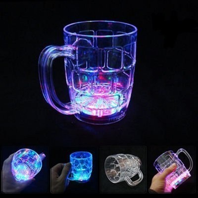 Niharika Amazing Light Changing Fibre Glass Beer Mug With Inductive Rainbow Color Disco Led 7 Colour Changing Liquid Activated Lights Multi Purpose Use Mug/Cup 295ML